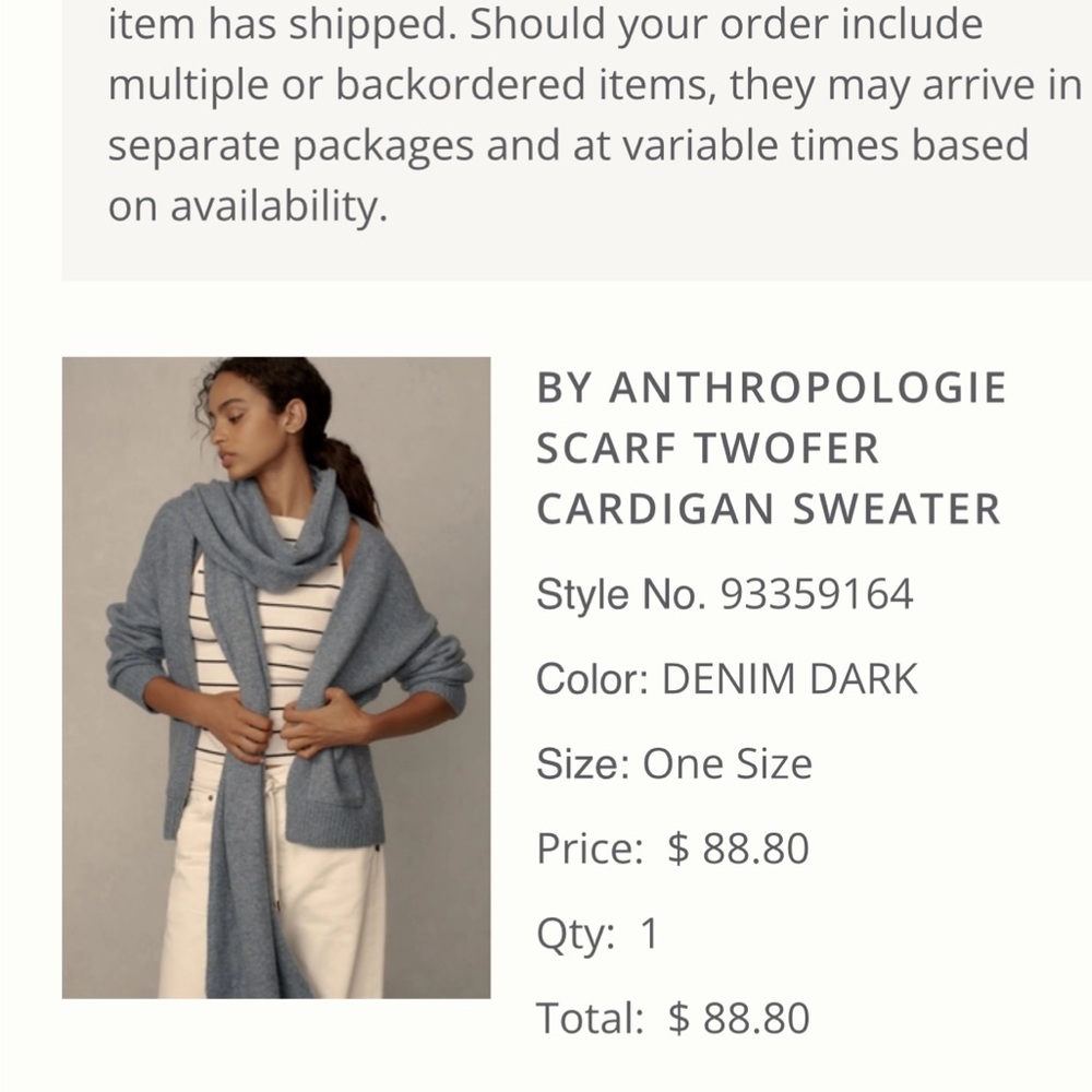 Anthropologie Denim Blue Cardigan Sweater